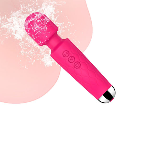 Picture of Vibrator Wand,Adult Sex Toy Wand, G Spot Dildo, Clit Vibrator, Sex Vibrators,Clitoris Stimulation,with 8 Speeds & 20 Patterns, Quiet,Fully Waterproof,Vibrating Wand for her Pleasure (Rose Red)
