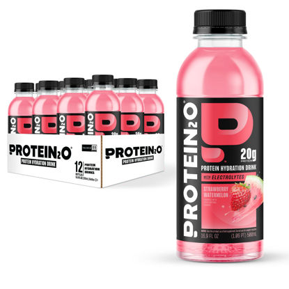 Picture of Protein2o 20g Whey Protein Isolate Infused Water Plus Electrolytes, Sugar Free Sports Drink, Ready To Drink, Gluten Free, Lactose Free, Strawberry Watermelon, 16.9 oz Bottle (12 Count)
