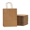 Picture of RACETOP Brown Paper Bags with Handles Bulk 100Pcs 8x4.5x10.8 Inch Gift Bags Bulk, Brown Kraft Paper Bags, Retail Bags, Party Bags, Shopping Bags, Favor Bags