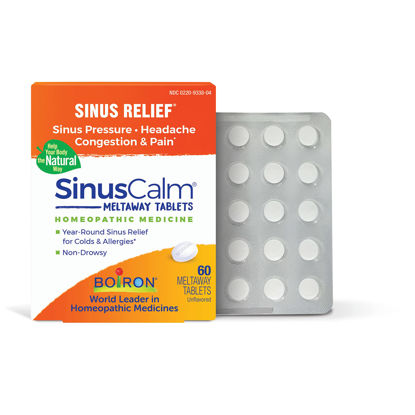Picture of Boiron SinusCalm Tablets for Sinus Pain Relief, Runny Nose, Congestion, Sinus Pressure, Headache - 60 Count