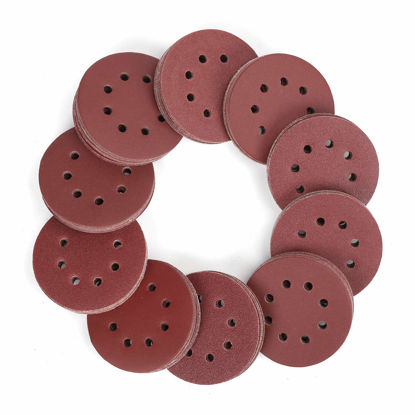 Picture of WORKPRO 150-piece Sanding Discs Set - 5-Inch 8-Hole Sandpaper 10 Grades Include 60, 80, 100, 120, 150,180, 240, 320, 400, 600 Grits for Random Orbital Sander(Not for Oscillating Tools or Mouse Sander)
