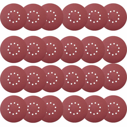 Picture of Tonmp 50 PCS 9-Inch 10-Hole Hook-and-Loop Sanding Discs for Drywall Sander -10 Pack Each of 60 80 120 150 240 Grits Sander Paper