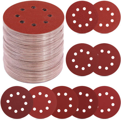 Picture of YNZDRWA 70 PCS 5 Inch Sanding Discs, 40 80 120 180 240 320 400 600 800 Grit Hook and Loop Sandpaper for Random Orbital Sander