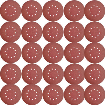 Picture of SACKORANGE 50 Pack 9-Inch 10 Hole 120 Grit Hook-and-Loop Drywall Sandpaper - Aluminum Oxide Sanding Disc for 9" Drywall Sander Wood Furniture Finishing …