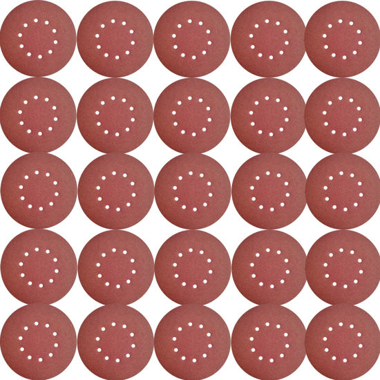 Picture of SACKORANGE 50 Pack 9-Inch 10 Hole 120 Grit Hook-and-Loop Drywall Sandpaper - Aluminum Oxide Sanding Disc for 9" Drywall Sander Wood Furniture Finishing …