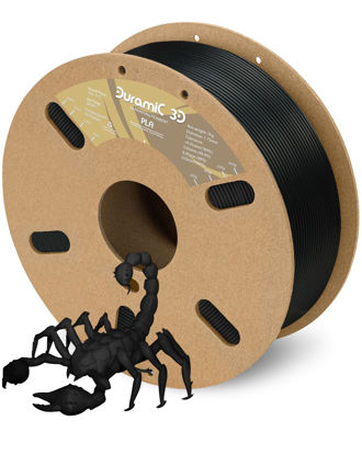 Picture of DURAMIC 3D PLA Filament 1.75mm Black 1kg Spool, Jam-Free High Stifness 3D Printing Filament with Cardboard Spool, No-Tangling No-Clogging Dimensional Accuracy 99% +/- 0.03 mm