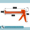 Picture of Bates- Caulking Gun, 10:1 Thrust Ratio, Orange, Caulking Tool Gun, Caulk Gun No Drip, Hand Caulking Guns, Silicone Gun, Caulking Gun Tool, No Drip Caulk Gun, Caulk Guns, Caulking Gun Dripless