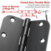 Picture of 30 Pack Rounded Matte Black Door Hinges 3.5 Inch 5/8" Radius Interior 3 1/2" Flat Iron Bifold Residential Standard Bedroom Indoor for Doors 3 ½"Hardware Control House Home Decor Essentials Accessories