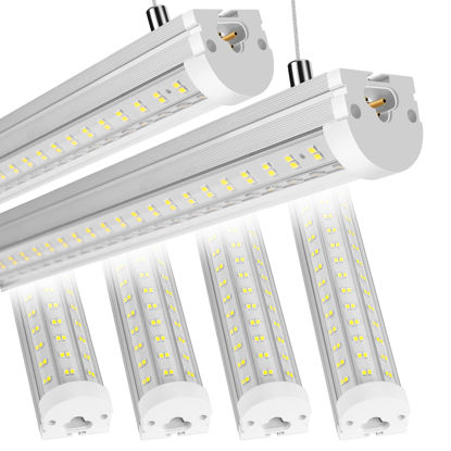 Picture of Phiwicsh 8FT LED Shop Light, U Shape 125W Integrated LED Tube Light, 6500K Clear White, 20000LM Super Bright LED Lighting, Flush Mount/Hanging Linkable LED Ceiling Lights for Garage, Plug&Play,6 Pack
