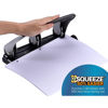 Picture of Bostitch Office EZ Squeeze Heavy Duty 3 Hole Punch, 40-Sheet Capacity, Use Less Force, Perfect for Home Office School Supplies, Sleek Design, Silver