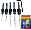 Picture of FTG USA Adjustable Wood Countersink Drill Bit Set 5 Pc #4#6#8#10#12 Tapered Drill Bit for Woodworking