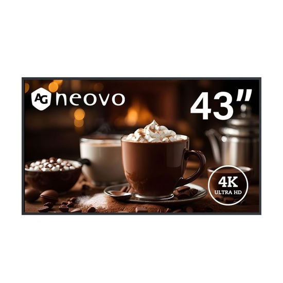 Picture of AG Neovo DS4351U 43'' Commercial Digital Signage Display for Business, All-in-one, 4K UHD, 500 nits, HDMI, USB, LAN, WiFi, 3-Year Waranty, 24/7 Operation, Portrait and Landscape