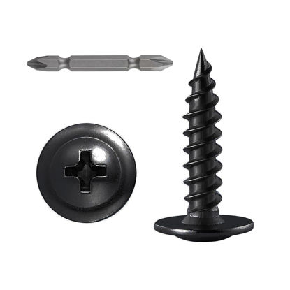 Picture of Wensilon (250 pcs)#8×1" Black Truss Head Wood Screws Quick Metal Self Tapping Zinc Oxide