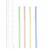 Picture of [200 Pack] Flexible Disposable Plastic Drinking Straws - 7.75" High - Assorted Colors Striped