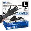 Picture of Supmedic Disposable Nitrile Gloves, Chemical Resistant, Powder-Free, Latex-Free, Food Safe, Medical Exam Gloves, Black, Large, 100 Pcs