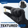 Picture of Supmedic Disposable Nitrile Gloves, Chemical Resistant, Powder-Free, Latex-Free, Food Safe, Medical Exam Gloves, Black, Large, 100 Pcs