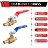 Picture of (Pack of 10) EFIELD 1/2 Inch Pex Crimp Brass Full Port Shut-off Ball Valve for Hot and Cold Water, UPC Certified