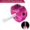 Picture of PVC Fitting Saver 2-Inch Head,2" PVC Pipe Reamer with 3/8-Inch Hex Shaft,Socket Saver Plumbing Tool Plastic Pipe Fitting Reamer for Sch.40 CPVC ABS Hub,Fit Standard 1/2" Drills