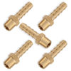 Picture of Boeray 5pcs Brass Hose Barb Fittings 1/4 Inch Barb to 1/8 Inch NPT Male Thread Air Hose Fittings Adapter Connector Water Fuel Air Line Fittings 1/4” Barb × 1/8” NPT Brass Fittings