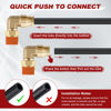 Picture of Boeray 1/4" Quick Push to Connect Fittings Brass 90 Degree Union Swivel Elbow Joint DOT Approved 1/4" Tube OD x 1/4" NPT Thread Air Brake Line Adapter Air Suspension Kit for Car Truck Trailers 5pcs
