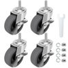 Picture of WHARSTM Caster Wheels, 3" Locking Swivel Stem Casters Set with Brake of 4, 3/8"-16 x 1" (Screw Diameter 3/8", Length 1")Rubber Casters with 360 Degree No Noise Wheels