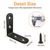 Picture of Blingstar L Bracket Stainless Steel Corner Brace 16 Pcs 1.57x1.57 Inch Joint Right Angle Bracket 90 Degree Corner Fastener for Wood Furniture Bedframe Cabinet Drawer Chair, with 64 Pcs Screws, Black