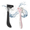 Picture of Hook LAB Self-Adhesive Shower Razor Holder, 2-Pack, Removable & Reusable Waterproof Hooks, for Towels, Bath Accessories, Kitchen & Bathroom Use - White