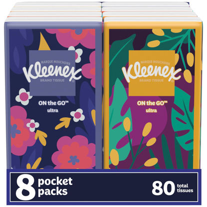 Picture of Kleenex On-The-Go Facial Tissues, 8 On-The-Go Packs, 10 Tissues per Box, 3-Ply (80 Total Tissues), Packaging May Vary