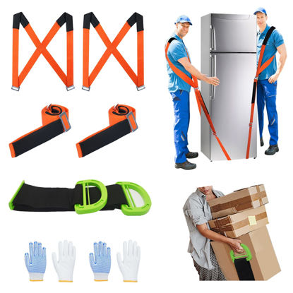 Picture of Moving Straps Lifting（Padded） one Person 2-Person Lifting and Moving System Appliance ,for Harness Moving Mattress Couch Furniture Heavy Things ,Suitable Professional Moving Body Strap Wrist Strap