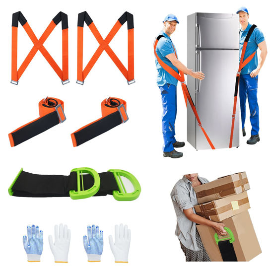 Picture of Moving Straps Lifting（Padded） one Person 2-Person Lifting and Moving System Appliance ,for Harness Moving Mattress Couch Furniture Heavy Things ,Suitable Professional Moving Body Strap Wrist Strap