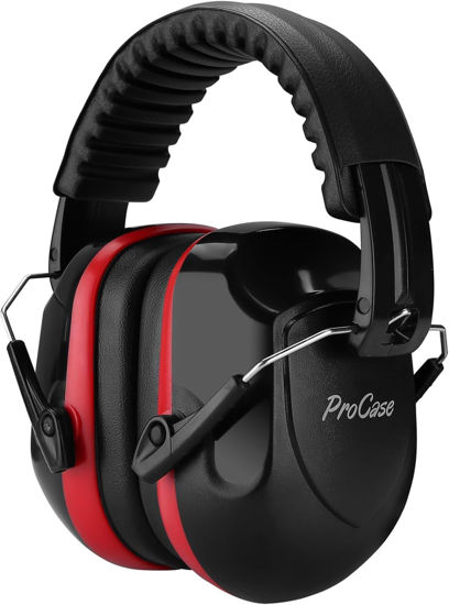 Picture of ProCase Noise Reduction Ear Muffs, Sound Proof Ear Protection, NRR 28dB Noise Cancelling Headphones for Adults Kids Autism, Hearing Protection for Shooting Gun Range Mowing -Red