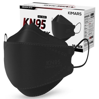 Picture of KIMARS KN95 Face Masks 50 Pack, Breathable Comfortable and Disposable KN95 Mask, Black