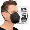 Picture of AccuMed BNX N95 Mask Black NIOSH Certified MADE IN USA Particulate Respirator Protective Face Mask (20-Pack, Approval Number TC-84A-9315 / Model H95B) Black