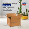 Picture of BOX USA Moving Boxes Medium 18"L x 14"W x 12"H 10-Pack | Corrugated Cardboard Box for Shipping, Mailing, Packing, Packaging and Storage 18x14x12