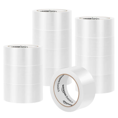 Picture of Amazon Basics Strong Adhesive Packaging Tape for Shipping, Moving and Storage, Clear, 1.88" x 54.6 yds, 12-pack, Translucence