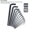 Picture of EFFICERE 30-Piece Premium Hex Key Allen Wrench Set, SAE and Metric Assortment, L Shape, Chrome Vanadium Steel, Precise Chamfered Tips | 0.028-3/8 inch 0.7-10 mm In Storage Case