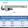 Picture of DURATECH 3-Piece Heavy Duty Aluminum Straight Pipe Wrench Set, 10", 14", 18", Adjustable Plumbing Wrench Set, Drop Forged, Exceed GGG standard