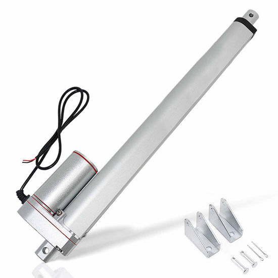 Picture of ECO-WORTHY Heavy Duty 330lbs/1500N Solar Tracker Linear Actuator Multi-Functions with Mounting Brackets (12V, 12") IP54 Waterproof 300mm Stroke Linear Motion Actuator