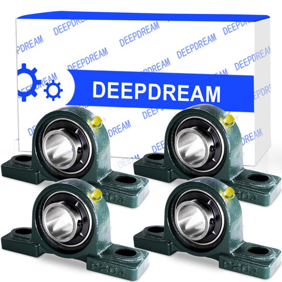 Picture of 4Pcs UCP204-12 Pillow Block Bearing 3/4 inch Bore Mounted Pillow Block Bearings Chrome Steel Bearings with 3/4" Bore, Self Alignment