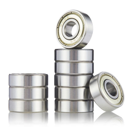 Picture of CNXBB 10pcs 608ZZ Ball Bearing, Double Metal Sealed Deep Groove Bearings 8x22x7mm, High Temperature High Speed and Low Noise, Chromium Bearing Steel (10, 608-ZZ)