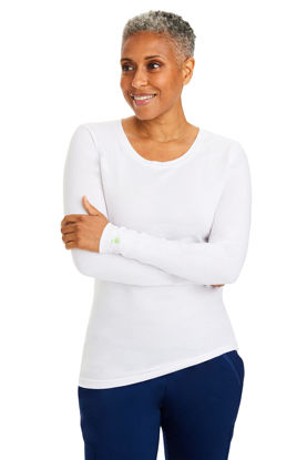 Picture of Healing Hands Women's Underscrub Soft Knit Melissa Longsleeve Scrub Tee with Breathable & Easy Care Fabric 5047, M, White