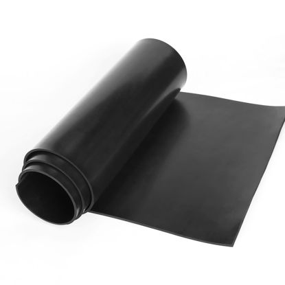 Picture of WochiTV Solid Rubber Sheets Strips, 12" Wide x 1/8" Thick x 12" Long Neoprene Rubber Rolls Perfect for DIY Gasket Material, Sealing, Liner, Shield, Padding, Mat