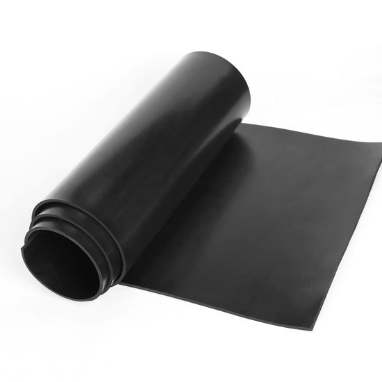 Picture of WochiTV Solid Rubber Sheets Strips, 12" Wide x 1/8" Thick x 12" Long Neoprene Rubber Rolls Perfect for DIY Gasket Material, Sealing, Liner, Shield, Padding, Mat