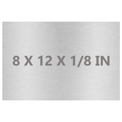 Picture of Lswteiz 6061 T651 Aluminum Sheet Metal 8" x 12" x 1/8"(0.125”) Thin Aluminum Plate Flat Stock Covered with Protective Film 3MM Heat Treatable Rectangle Aluminum Metal Plate for Crafting, lndustry