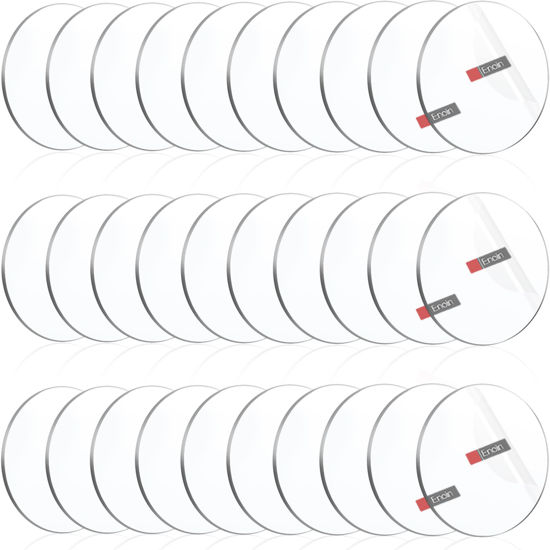 Picture of Enoin 30 Pack 1 Inch Round Clear Acrylic Sheets Plexiglass Sheet 1/8 Inch Thick, Disc Circle Platic Sheet 0.118'', Transparent Board Panel for Glass, DIY Project, Paintings, Art Craft