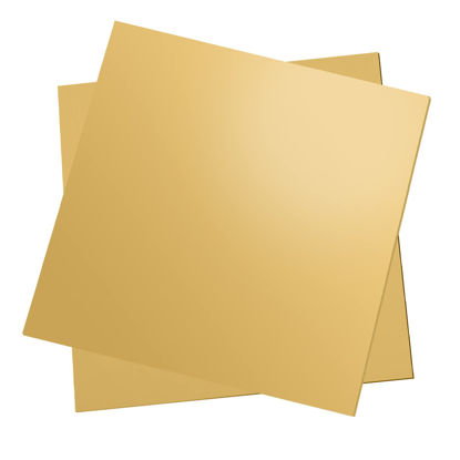 Picture of 2 Pcs Brass Sheet, 6" x 6", 24 Gauge(0.5mm) Thickness, No Scratches, Film Attached Brass Plates
