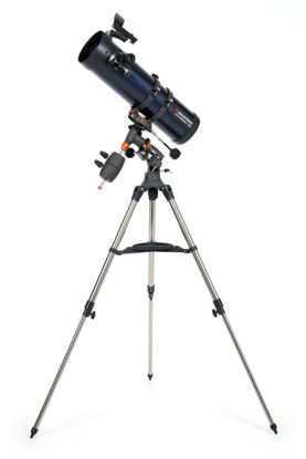Picture of Celestron - AstroMaster 130EQ Newtonian Telescope - Reflector Telescope for Beginners - Fully-Coated Glass Optics - Adjustable-Height Tripod - Bonus Astronomy Software Package