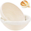 Picture of Dimpola Banneton Bread Proofing Basket, Banneton Basket Set of 2, 9 inch Sourdough Proofing Basket Round Proofing Bowls Handmade Rattan Baskets and Liners, Artisan Sourdough Bread Making Kit