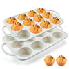 Picture of 2Pack Silicone Muffin Pan for Baking with Metal Reinforced Frame, 12 Cup Regular Size Cupcake Pan, BPA Free Silicone Muffin Tray, Cupcake Baking Pan Molds for Oven Dishwasher Safe