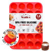 Picture of Walfos Mini Silicone Muffin Pan - 24 Cups, BPA Free and Dishwasher Safe, Non-stick Silicone Cupcake Baking Pan, Great for Making Muffin Cakes, Tart, Bread
